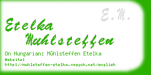 etelka muhlsteffen business card